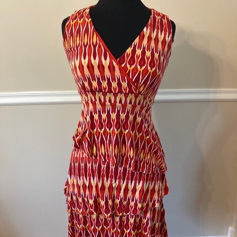 New York & Company Multi-Print Tiered Dress